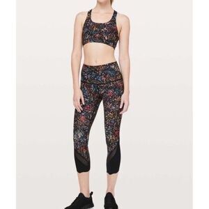 Lululemon Wunder Under Crop Leggings Size 12 Flowerescent Floral Print
